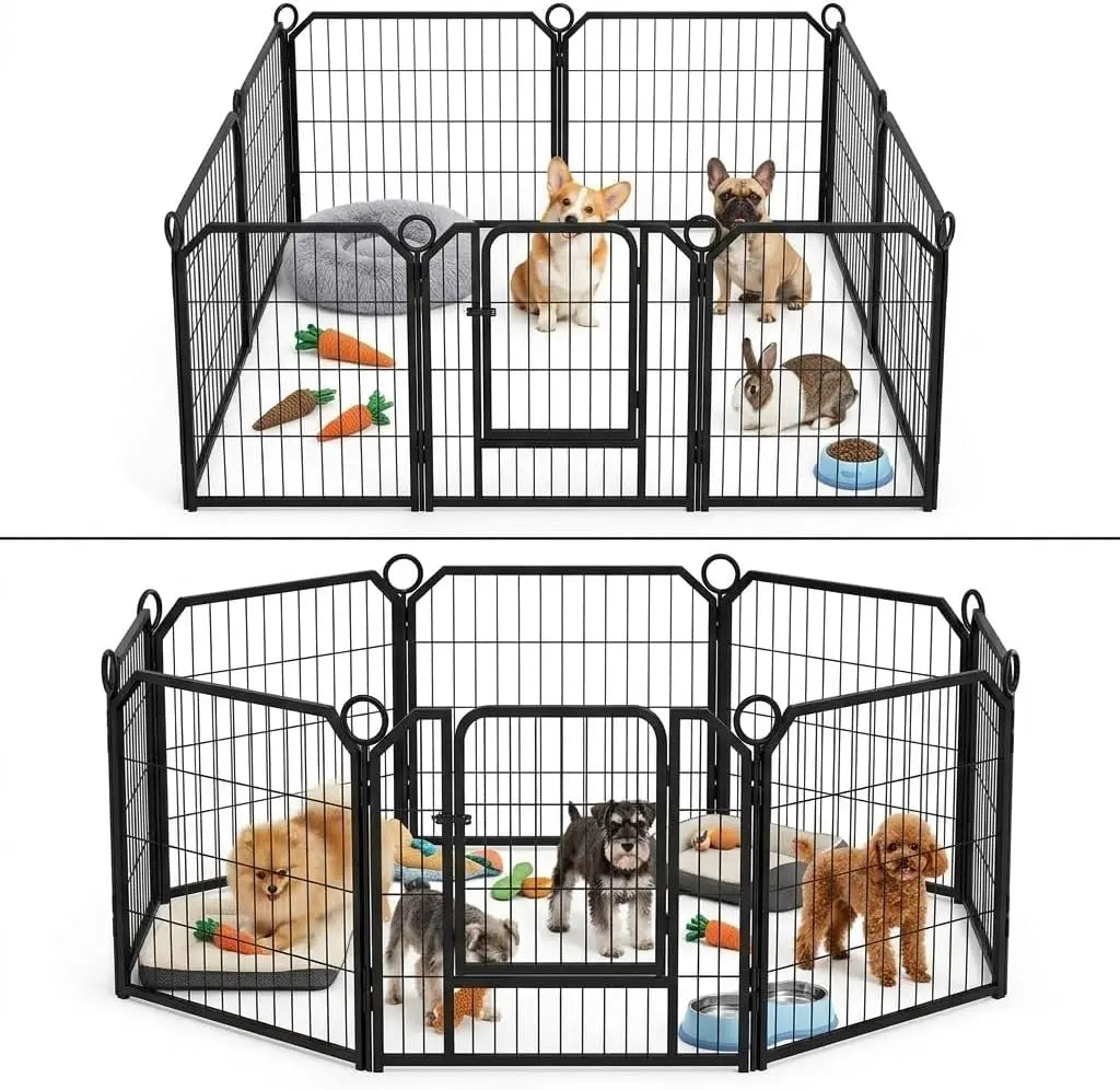 Garvee Heavy Duty Metal Dog Playpen With Self Locking Door