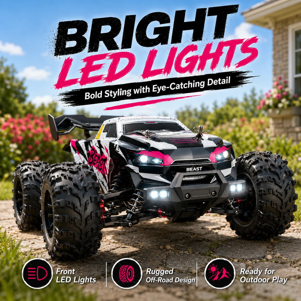 ZNLYRION 4WD Off Road RC Monster Truck With Rechargeable Batteries