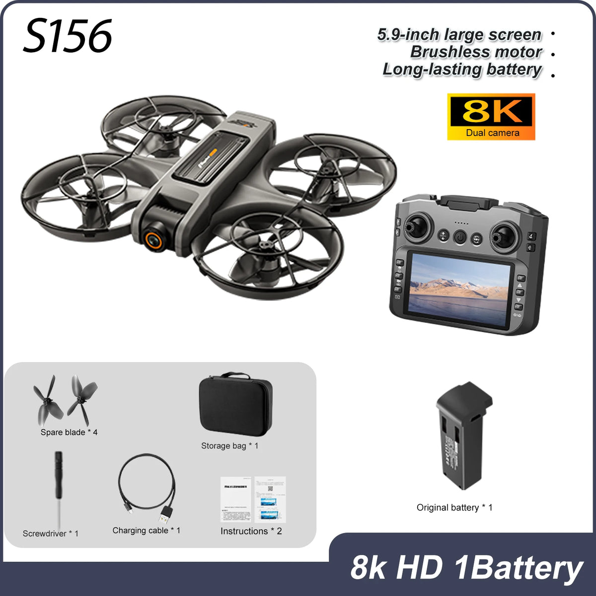 ZNLYRION 8K RC Drone Dual Camera Brushless Motor Quadcopter