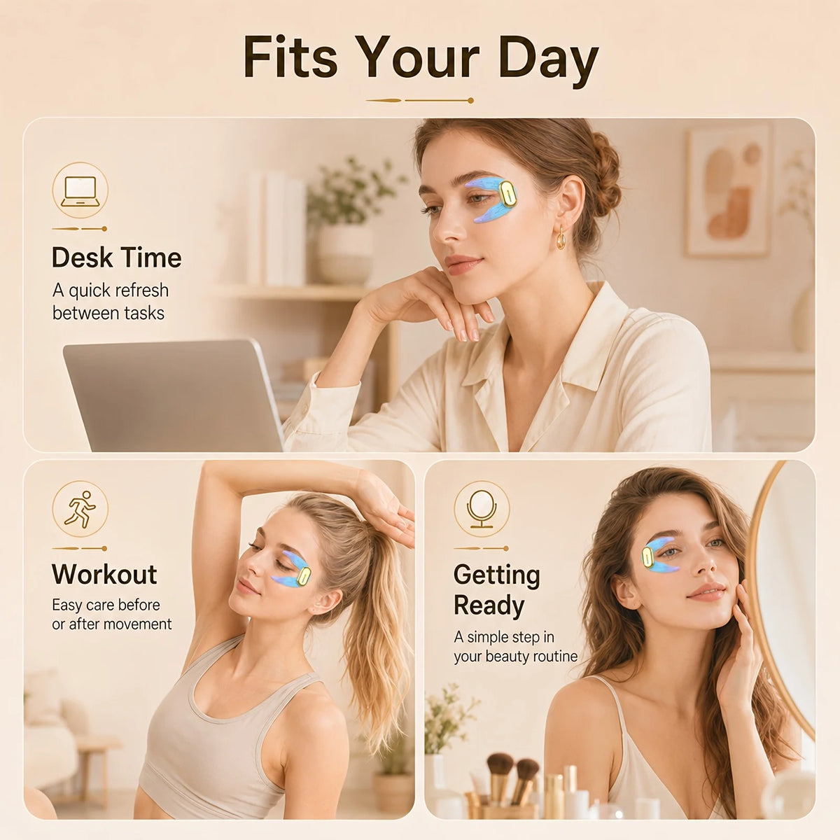 Jitesy Wireless Led Ems Eye Massager For Face Care