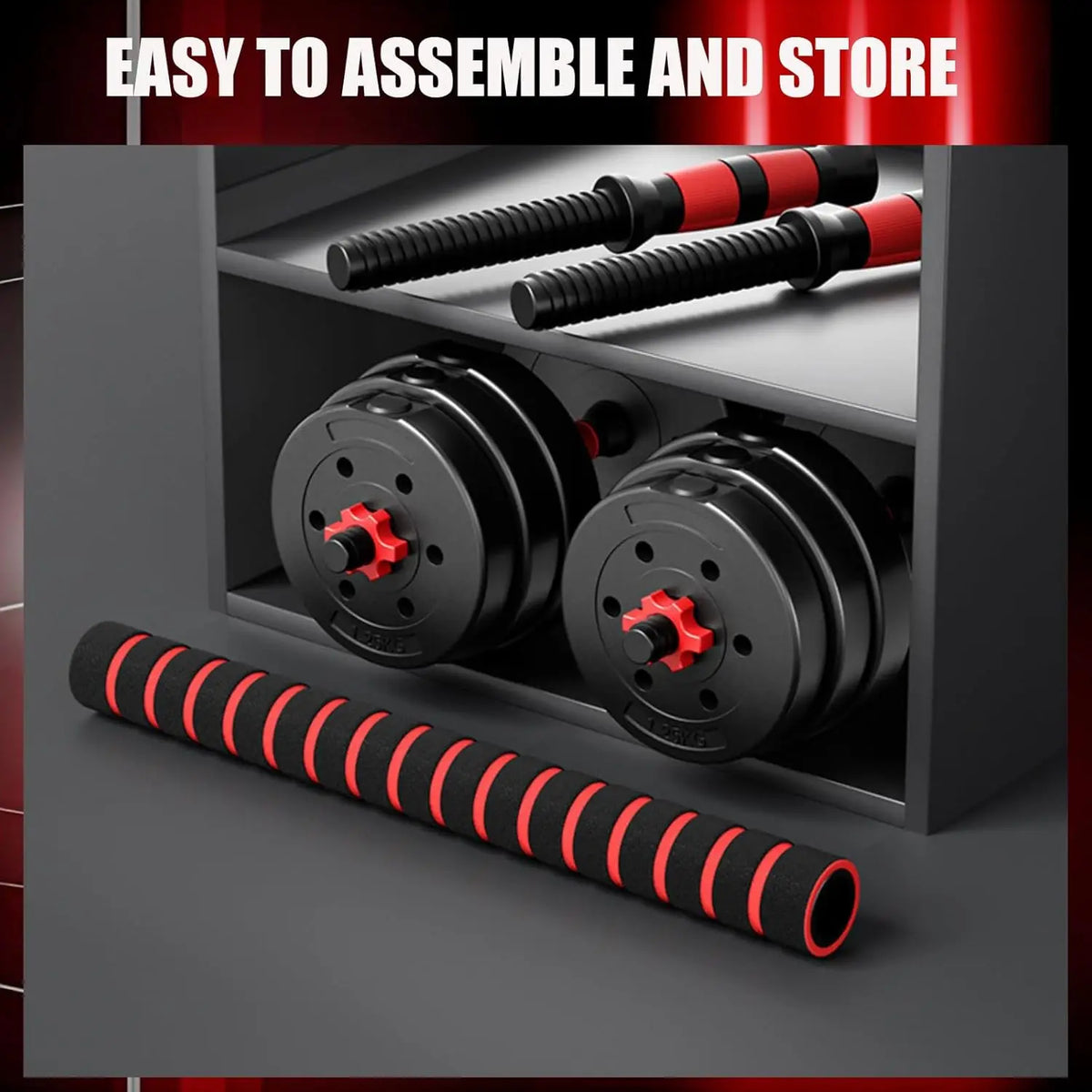 Heavy Duty Adjustable Dumbbell Set With Ergonomic Handles For Fitness