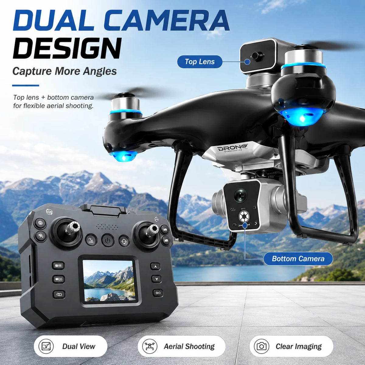ZNLYRION Brushless Drone KY102 With Screen Remote 360 Obstacle Avoidance