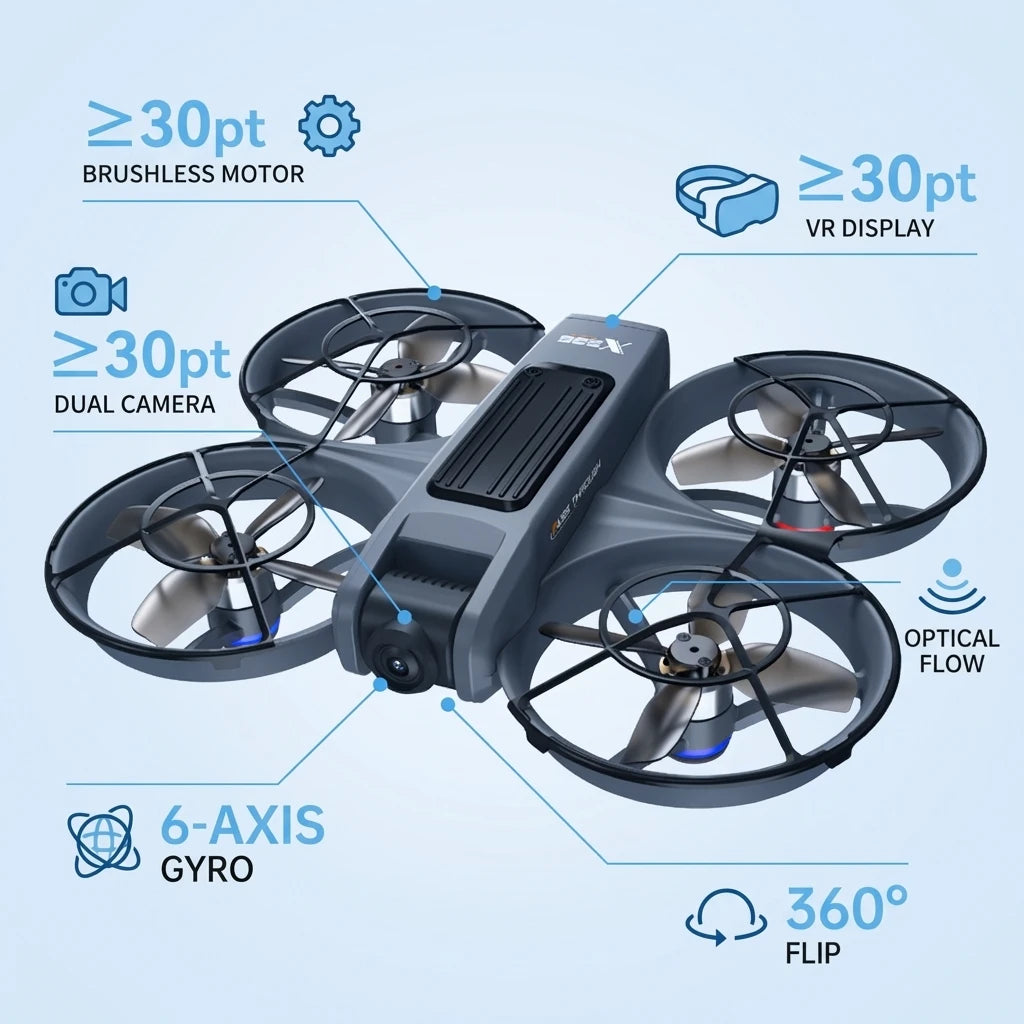 X226 Rechargeable Drone With Dual Camera And Optical Flow Hover