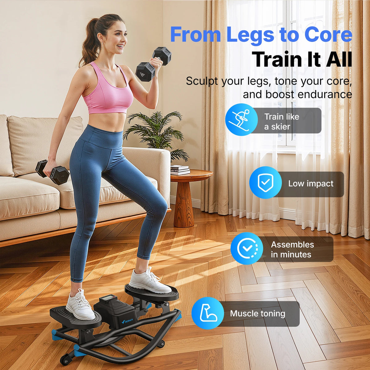 Merach Silent Rocking Stepper For Core And Waist Training