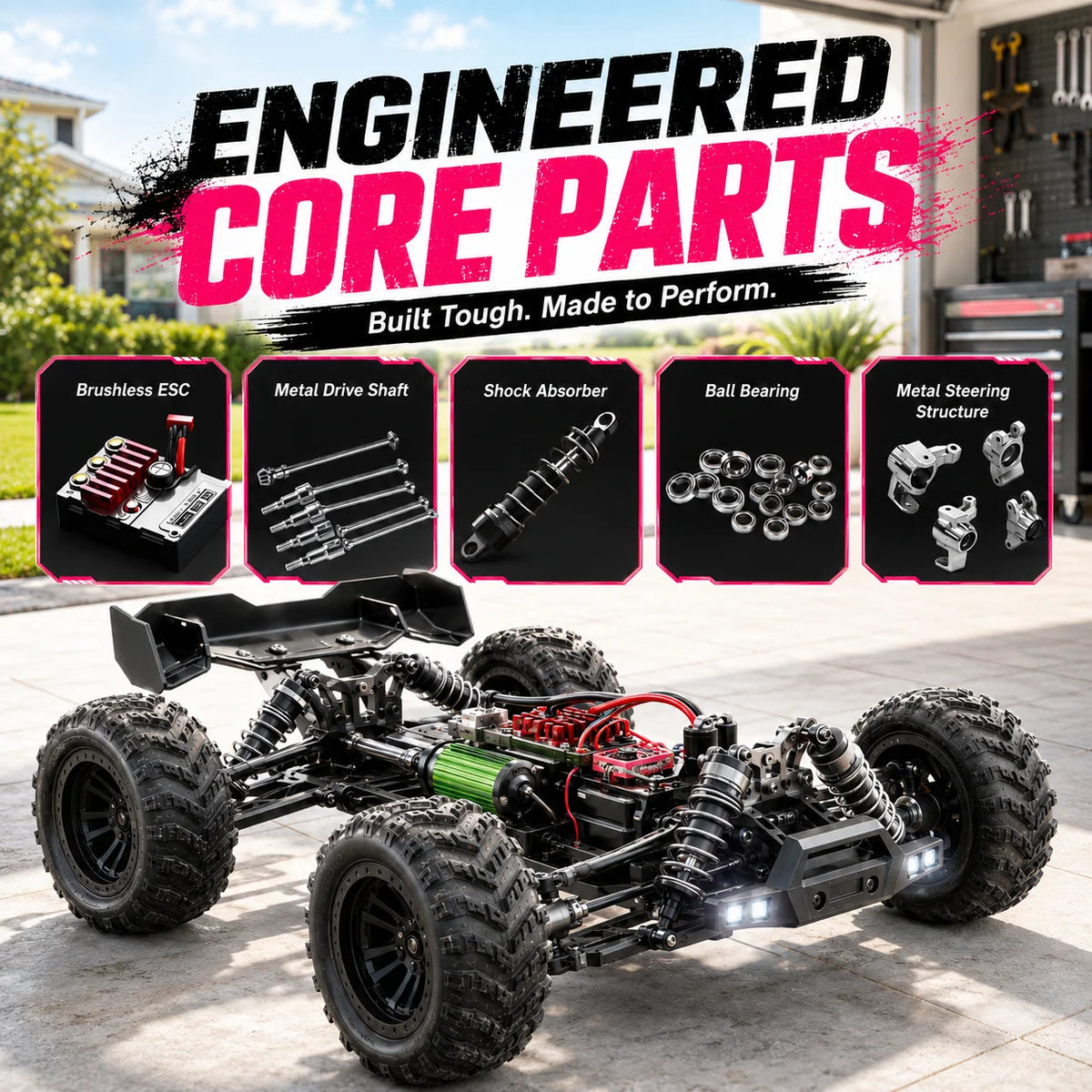 ZNLYRION 4WD Off Road RC Monster Truck With Rechargeable Batteries