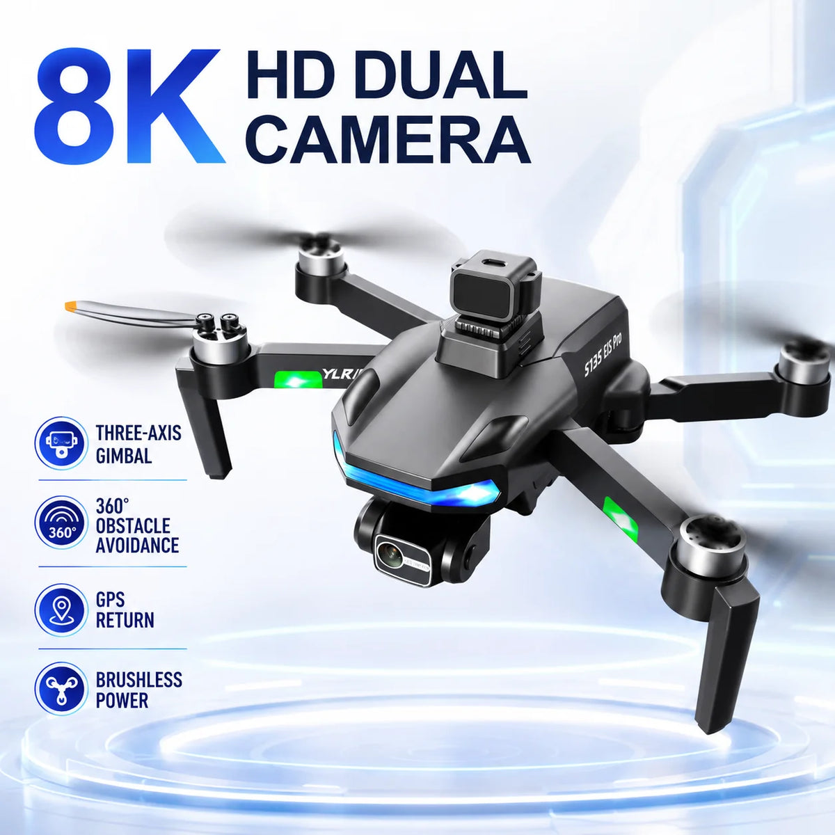 ZNLYRION S135 Drone With GPS Auto Return And 8K Camera