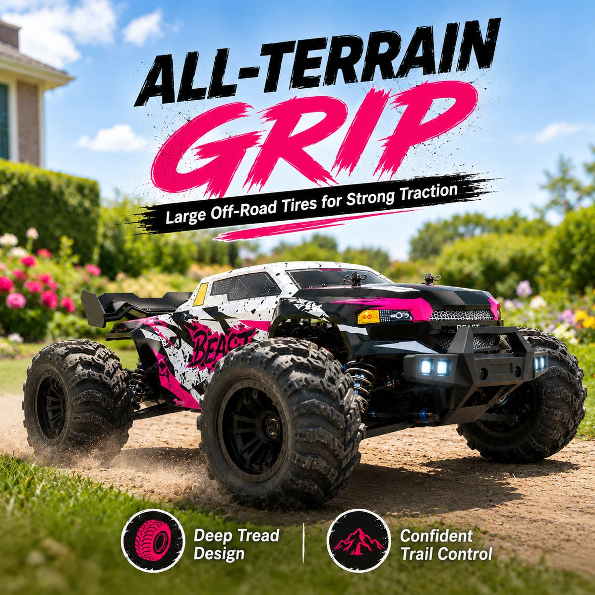ZNLYRION 4WD Off Road RC Monster Truck With Rechargeable Batteries