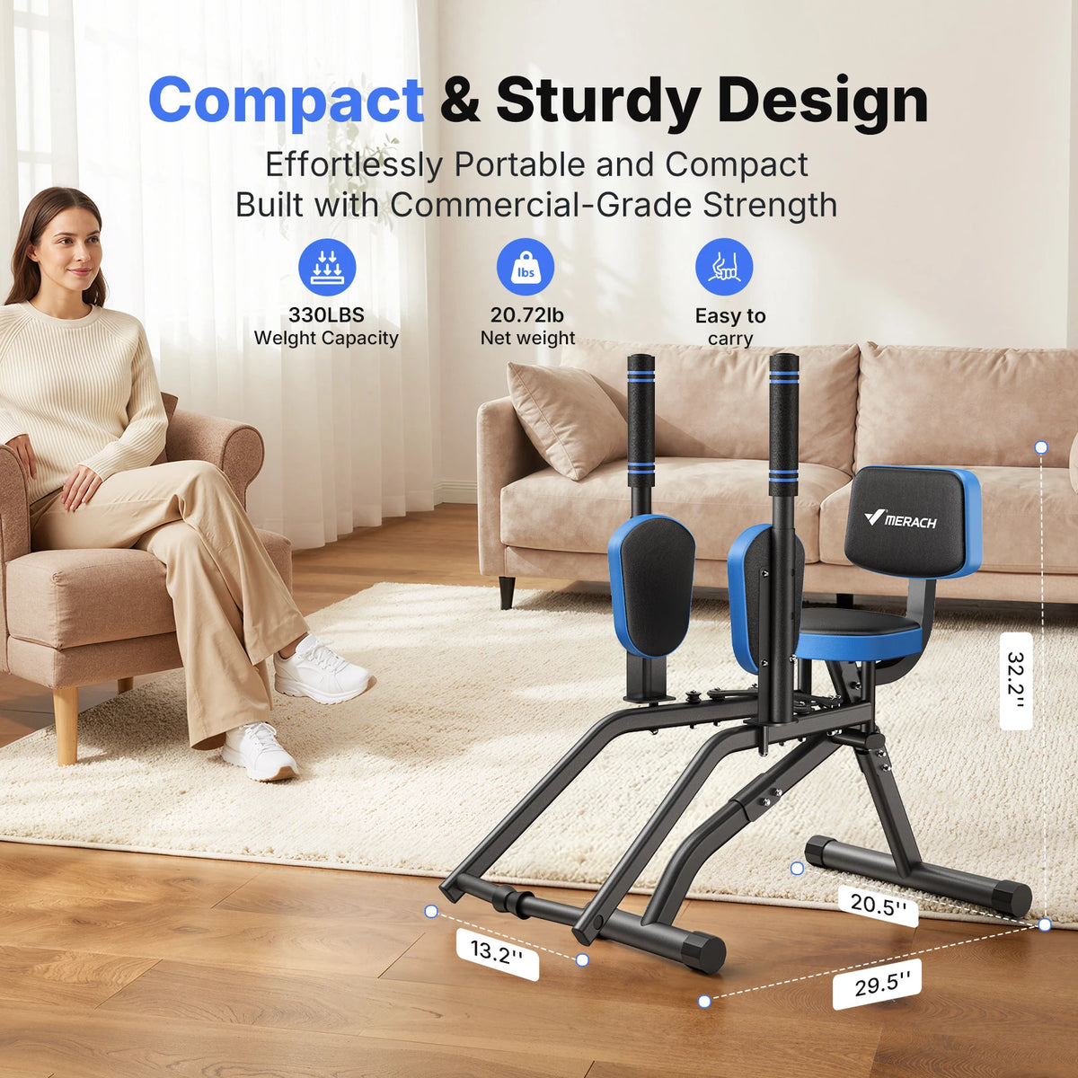 Merach Hip Abductor Machine Adjustable Resistance Home Gym Leg Trainer