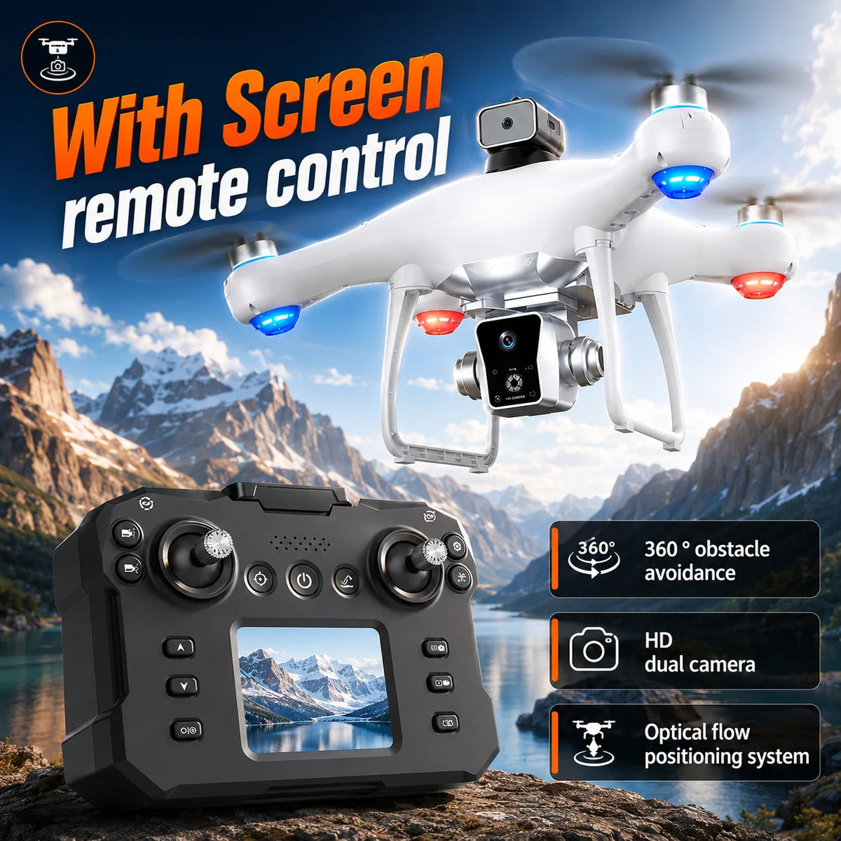 ZNLYRION Brushless RC Drone Featuring 360 Obstacle Avoidance System