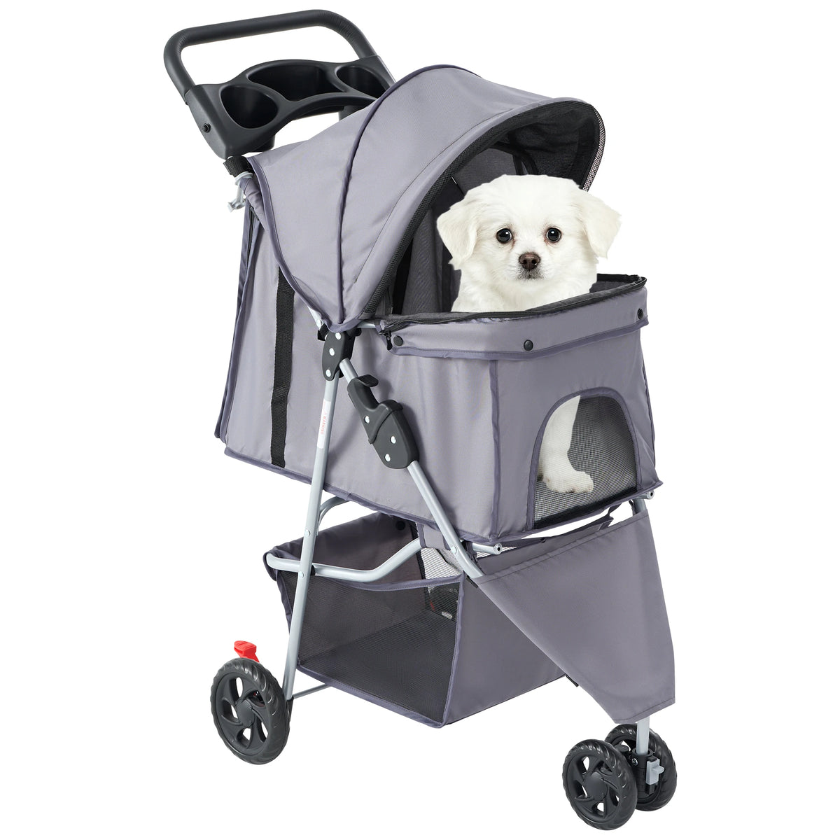 All Terrain Foldable Pet Stroller With Mesh Windows For Small Dogs
