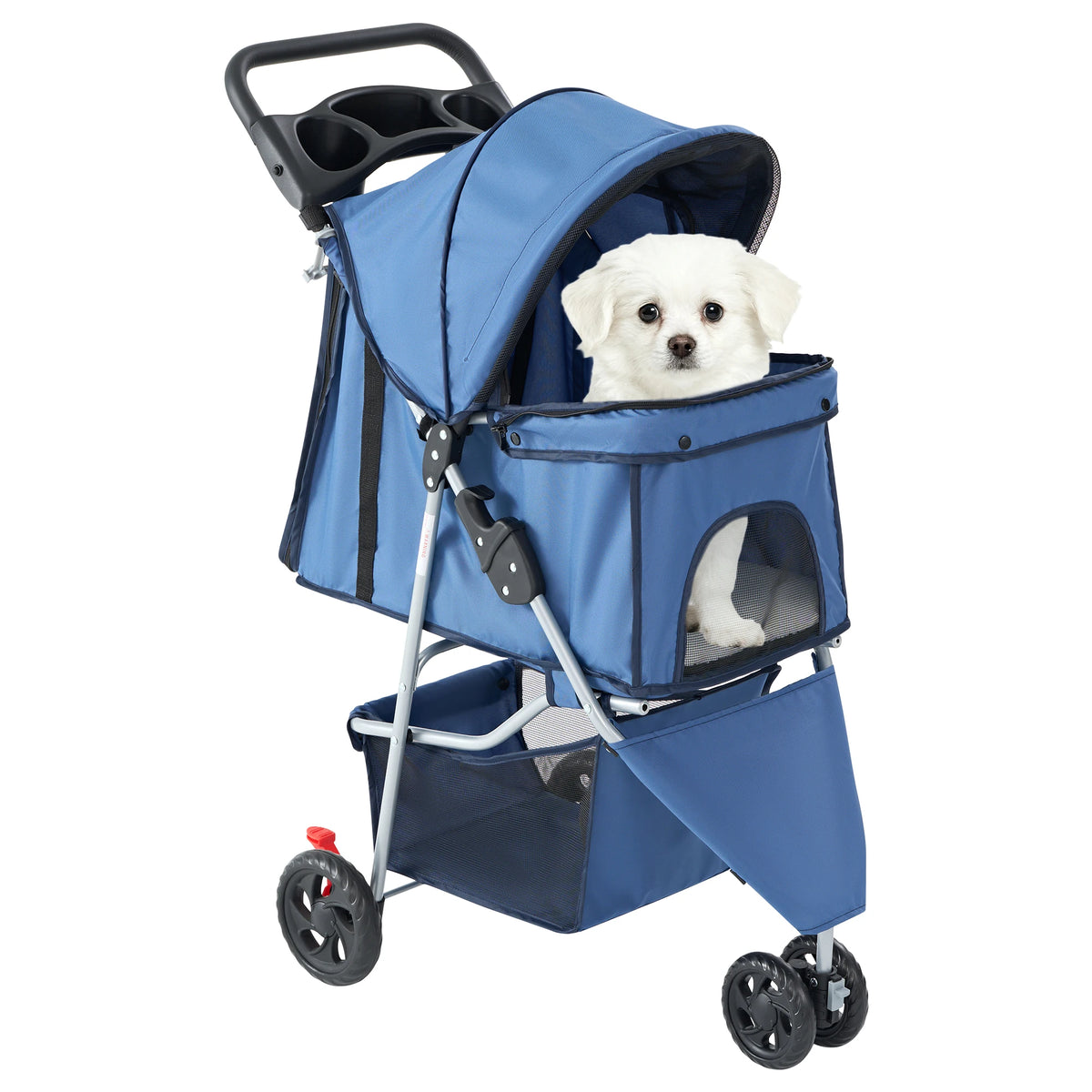 All Terrain Foldable Pet Stroller With Mesh Windows For Small Dogs