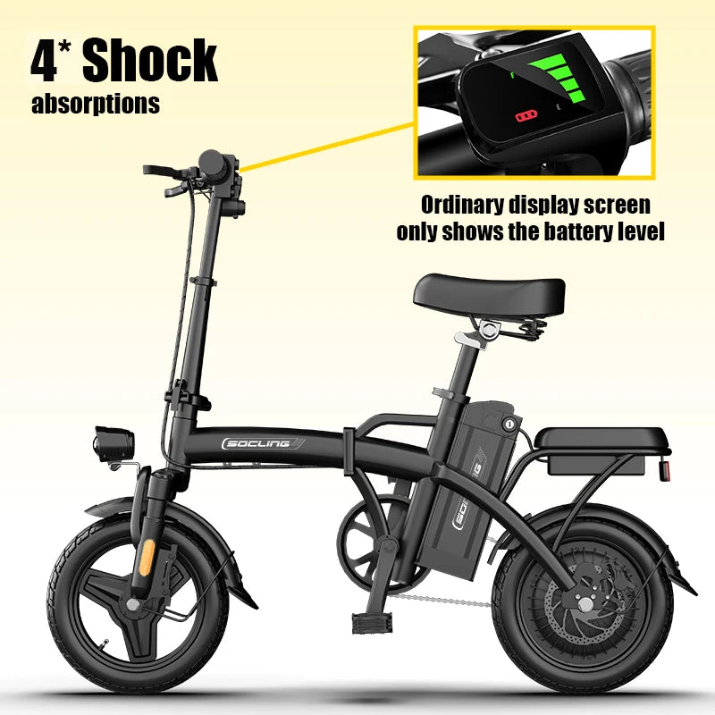 Compact Foldable Electric Bicycle Featuring Powerful Brushless Motor
