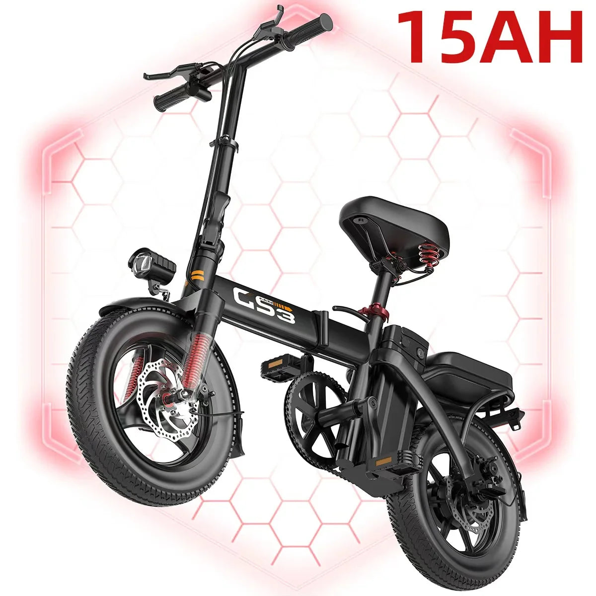 Uplee GS3 Lightweight Folding Electric Bike 500W 48V 15AH Motor