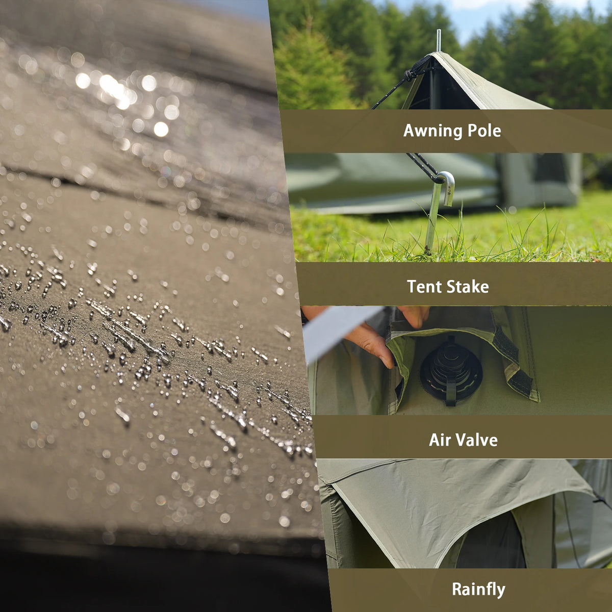 Pakicetus Easy Setup Inflatable Glamping Tent With Roof Window