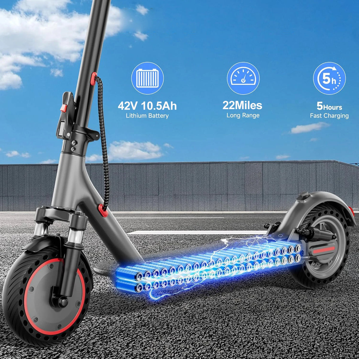 AOVOPRO Foldable Electric Scooter With 500W Motor And Dual Brakes