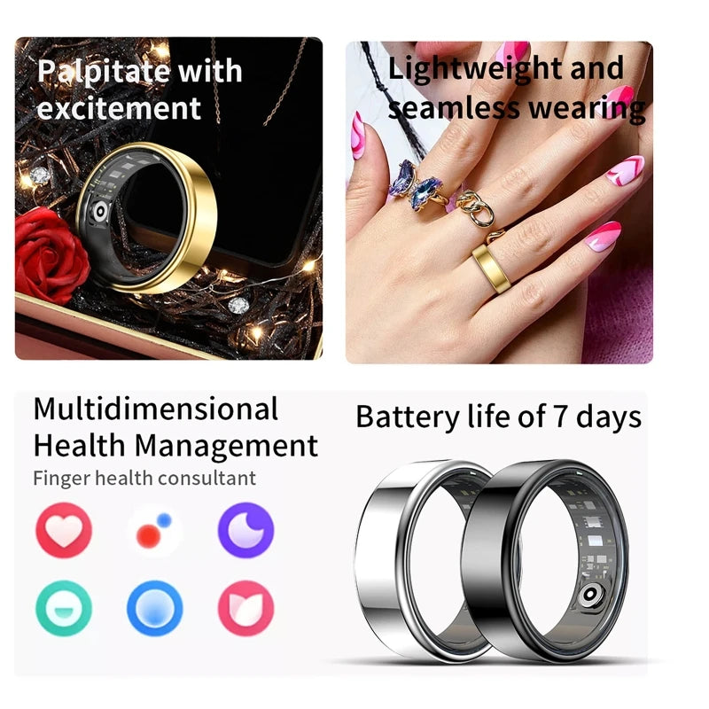 Smart Steel Ring With Bluetooth Calls And Heart Rate Monitoring