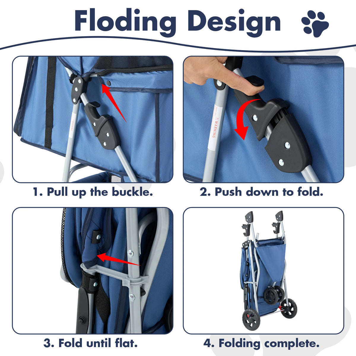 All Terrain Foldable Pet Stroller With Mesh Windows For Small Dogs