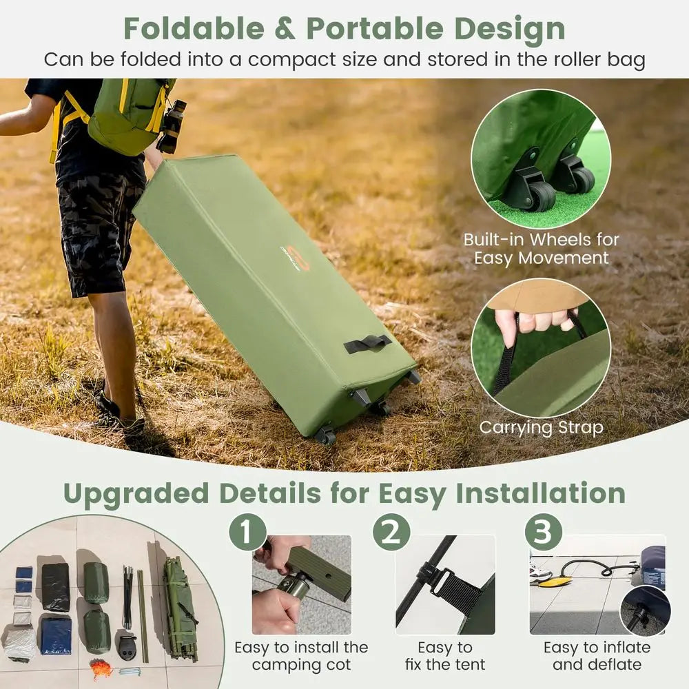 Waterproof Folding Camping Tent Cot With Complete Sleeping System