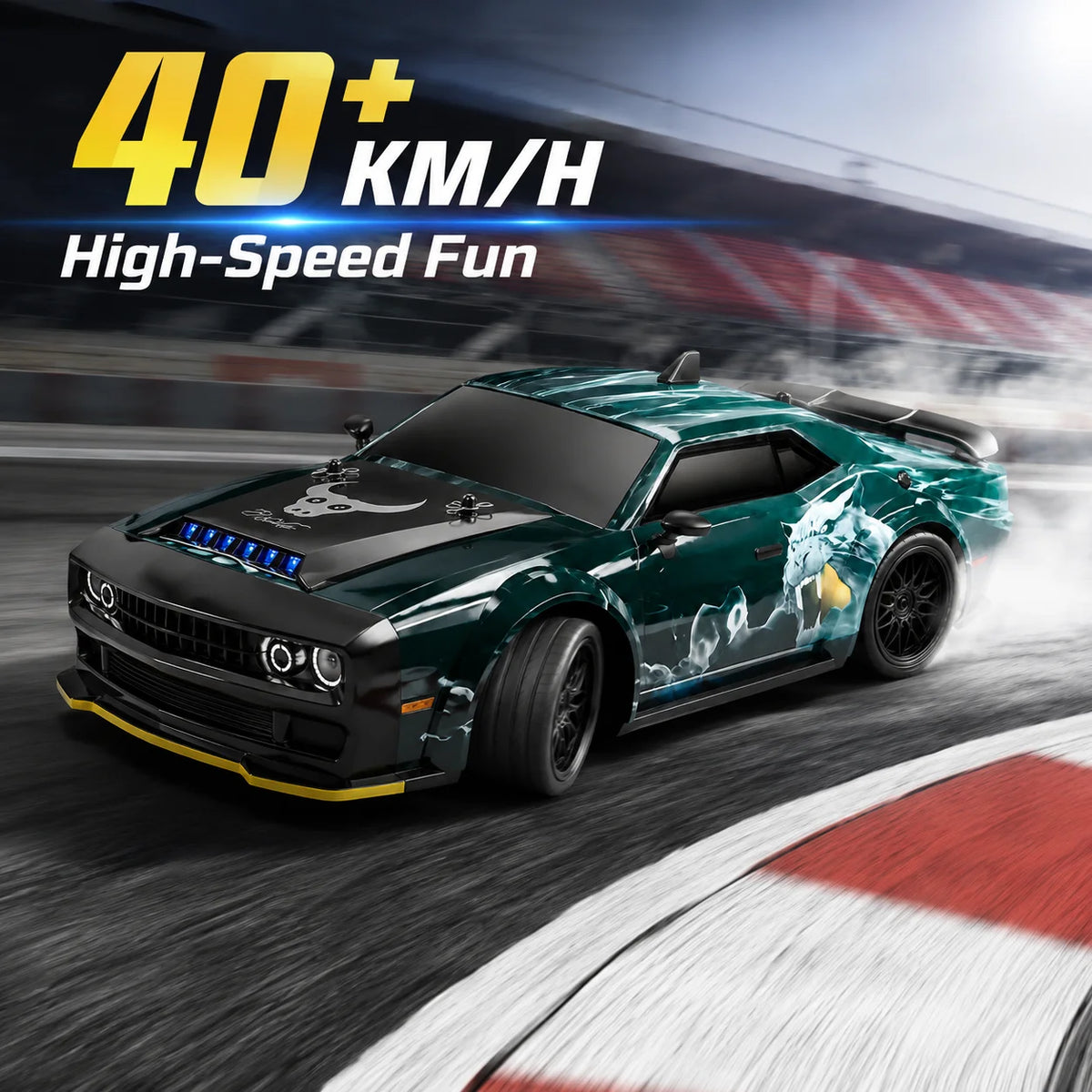ZNLYRION 4WD RC Drift Car With LED Lights Metal Differential