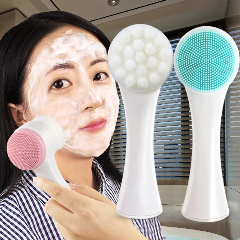 Silicone Double Sided Facial Cleansing And Exfoliating Brush