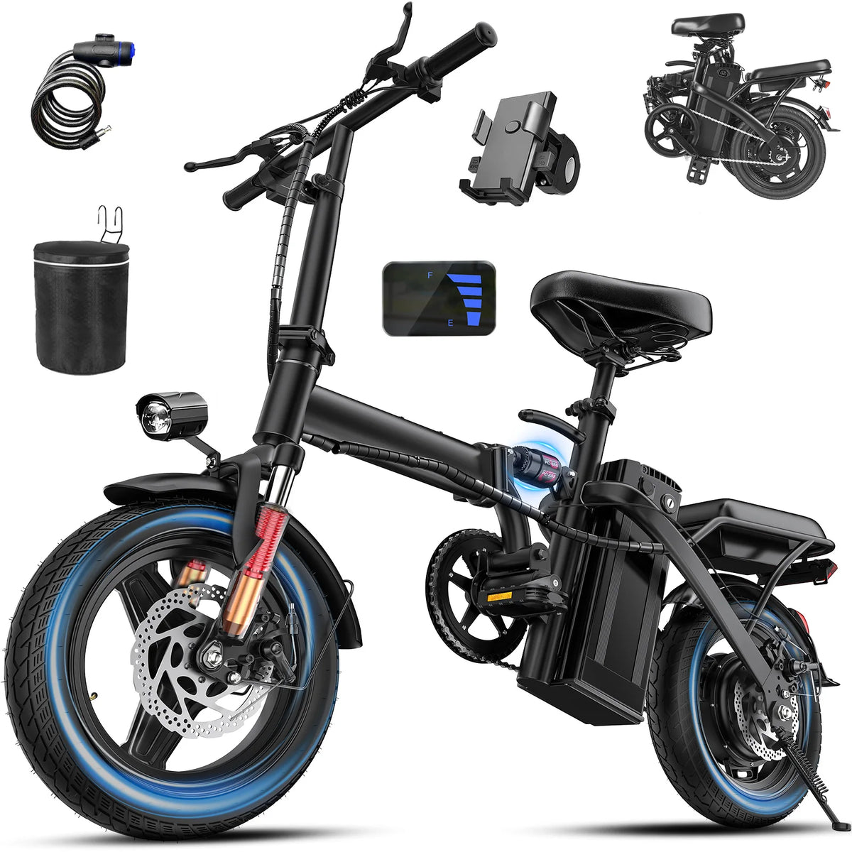 Furider Folding Electric Bike With Removable Battery