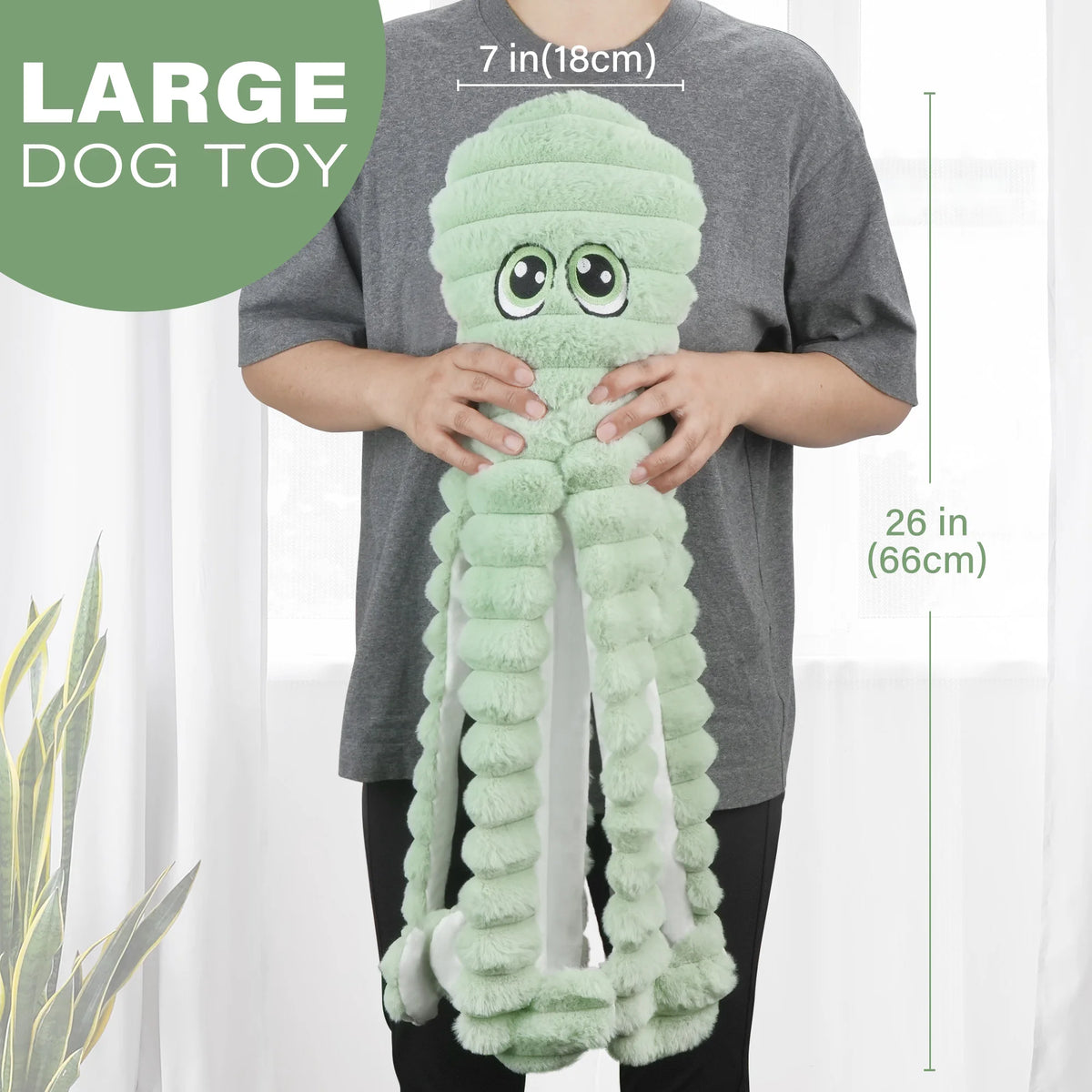 Octopus Design Plush Squeaky Dog Chew Toy For Teething