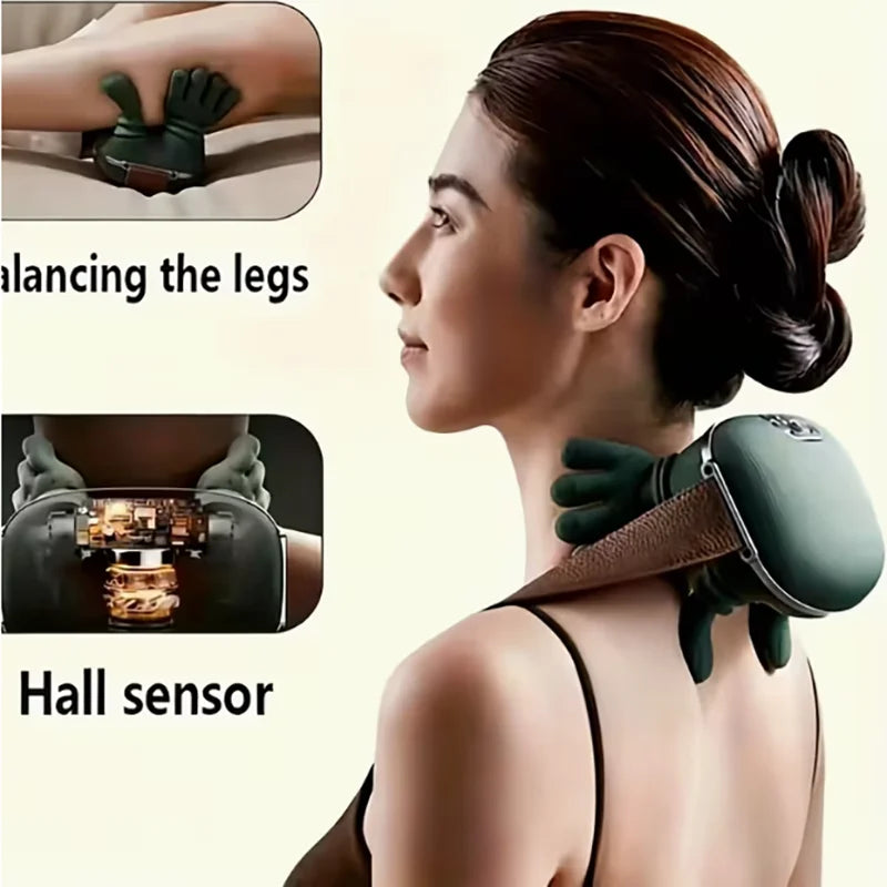 Portable Wireless Bionic Heated Neck And Shoulder Massager