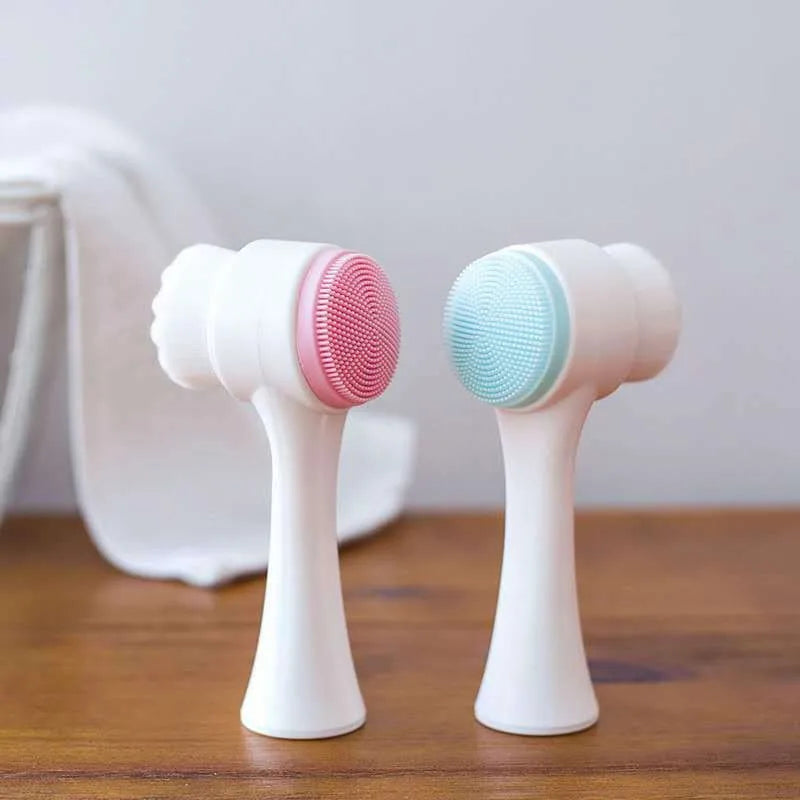 Silicone Double Sided Facial Cleansing And Exfoliating Brush