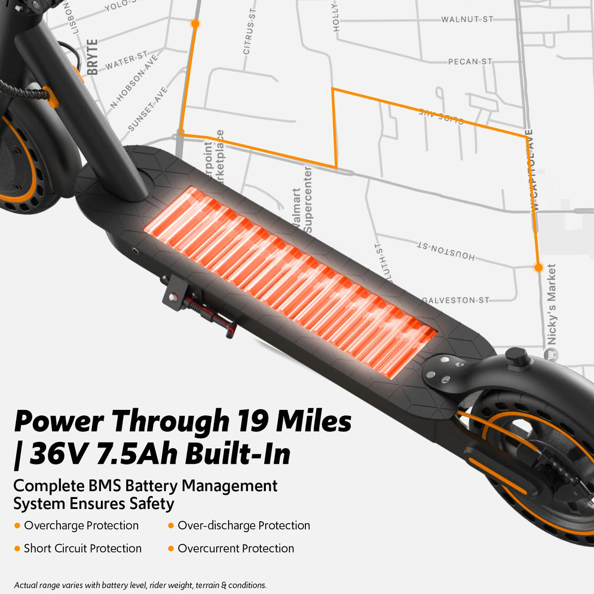 Osboo 550W Foldable Adult Electric Scooter With Smart App Control