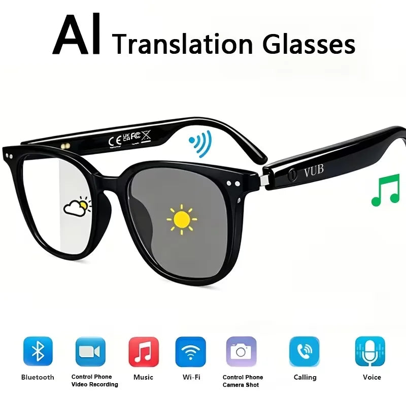 Smart AI Translator Glasses With Bluetooth Audio Playback