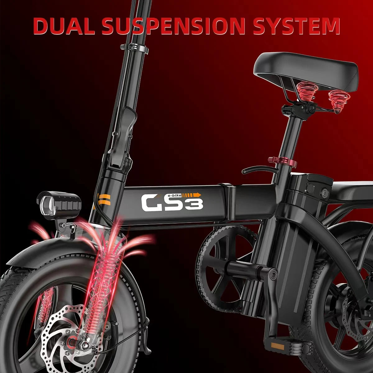 Uplee GS3 Lightweight Folding Electric Bike 500W 48V 15AH Motor