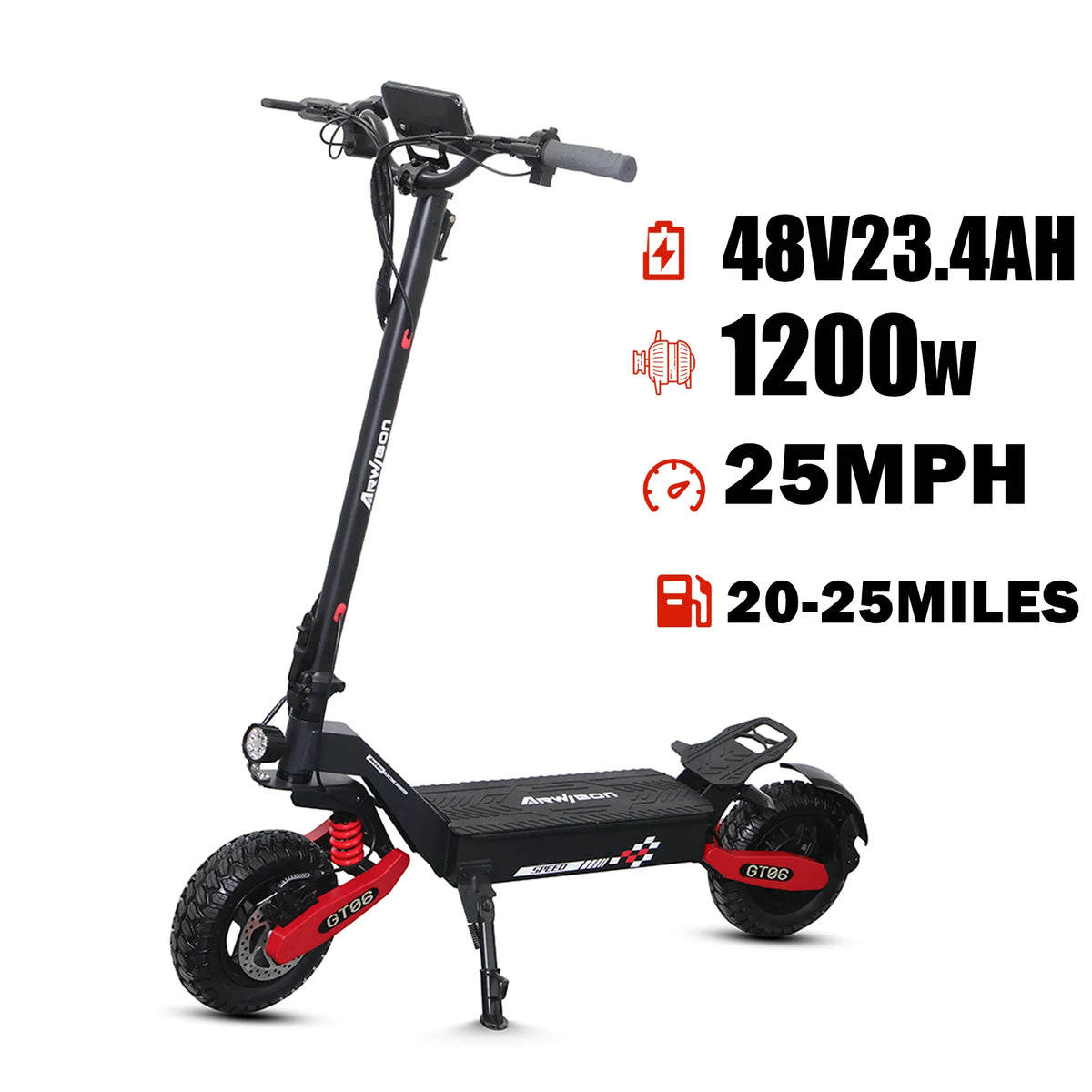 Arwibon 1200W Powerful Foldable Off Road Electric Scooter