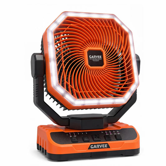 HiMISS Portable Camping Fan With Led Light And Remote Timer
