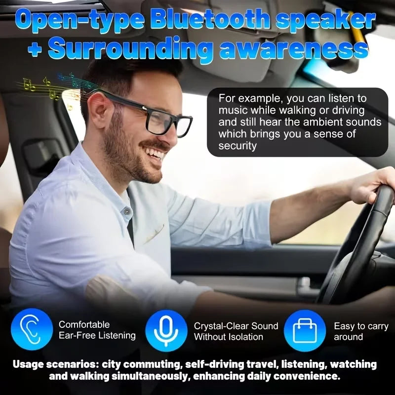 Smart AI Translation Glasses With Photochromic Lenses And Bluetooth Audio