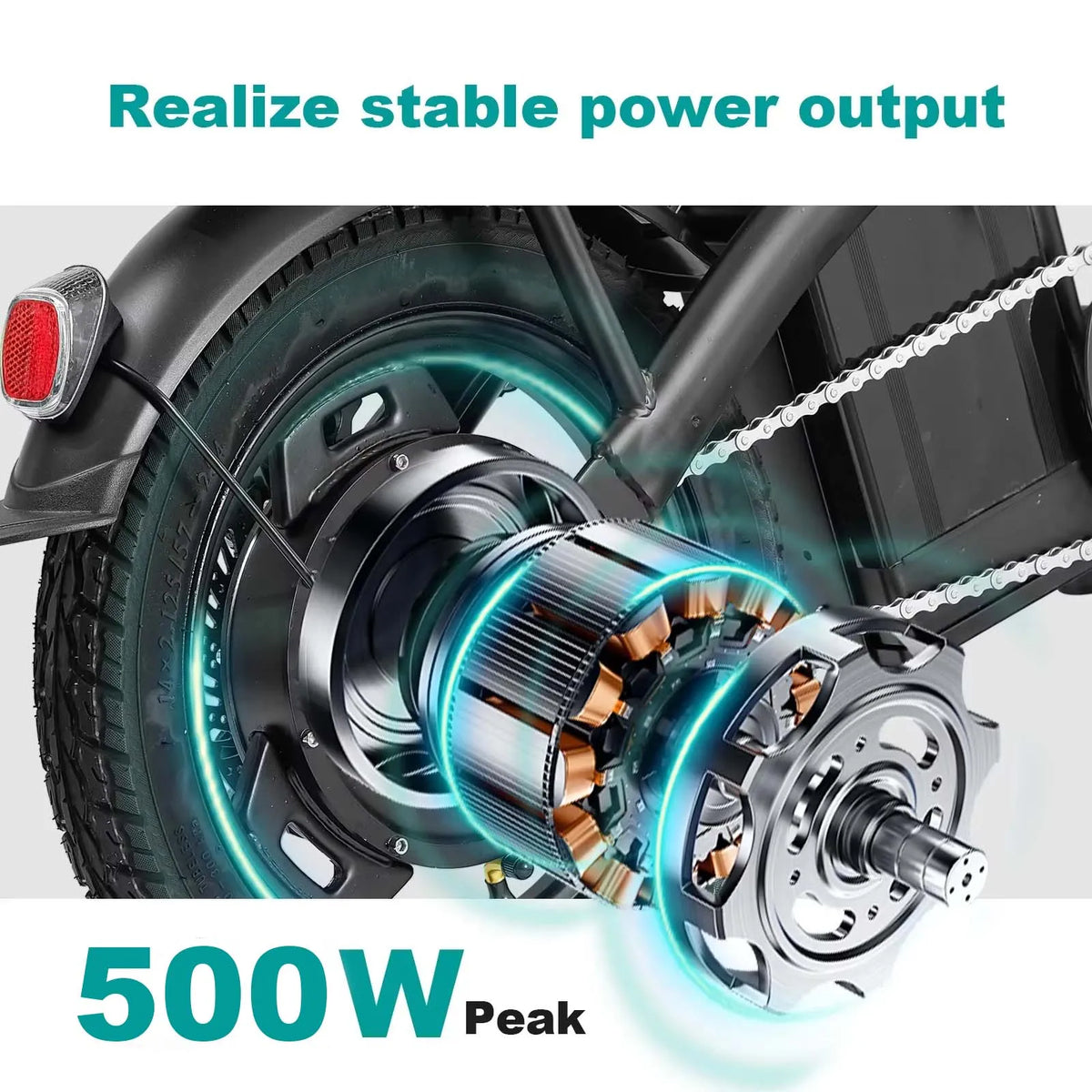 Terrosor 48V 500W Folding Electric Bicycle For Adults Commuter Ebike
