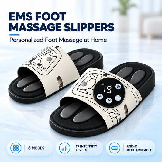Oimg Ems Foot Massage Slippers Rechargeable Open Toe