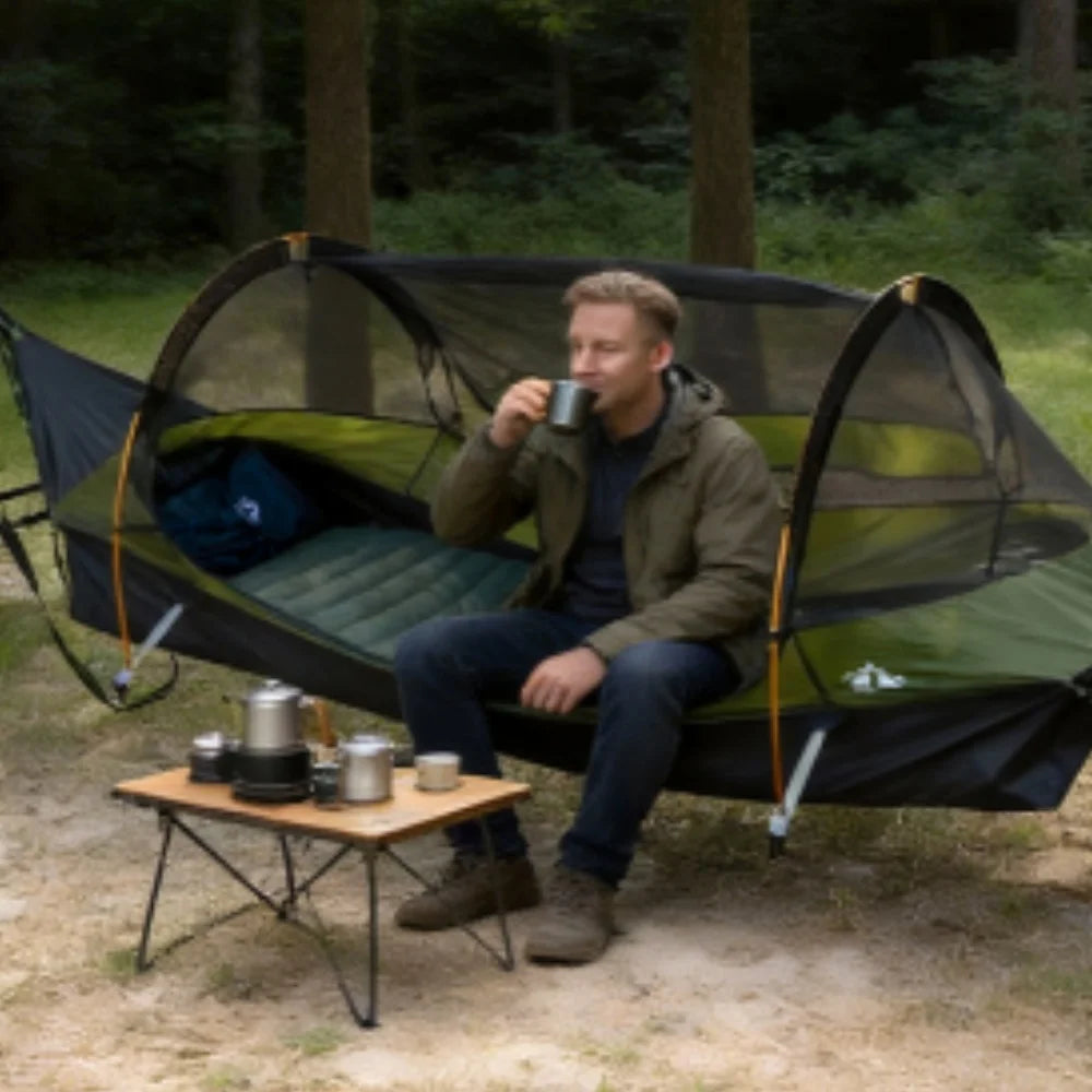 Night Cat Flat Lay Hammock Tent With Air Pad And Rainfly
