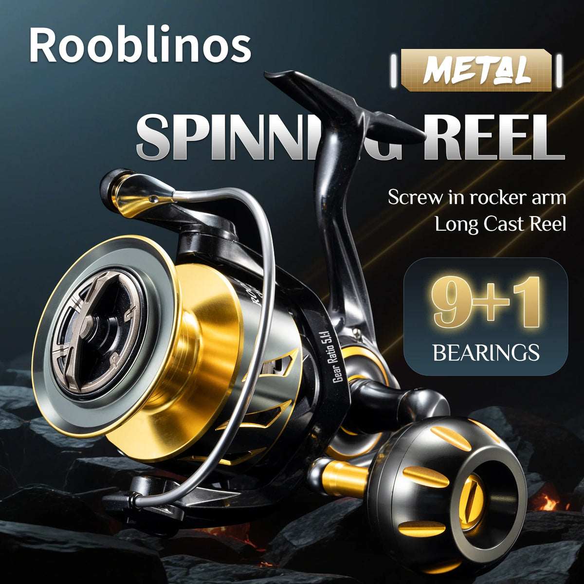 Rooblins Sw Spinning Reel Aluminum Saltwater Surf Fishing Reel