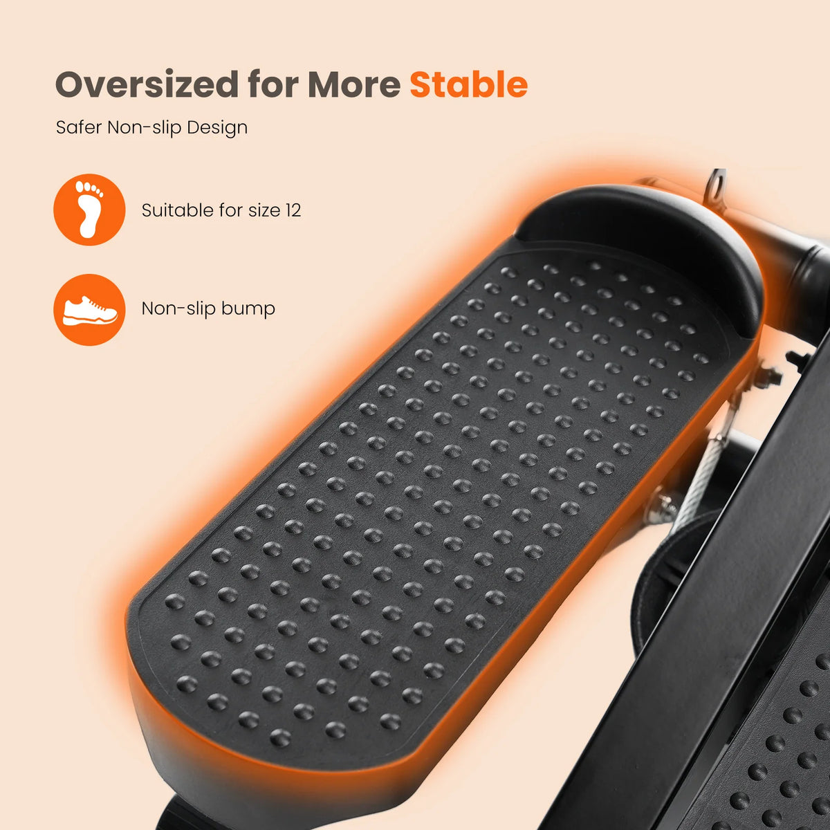 Portable Mini Stepper With Resistance Bands Lcd Monitor Cardio Trainer