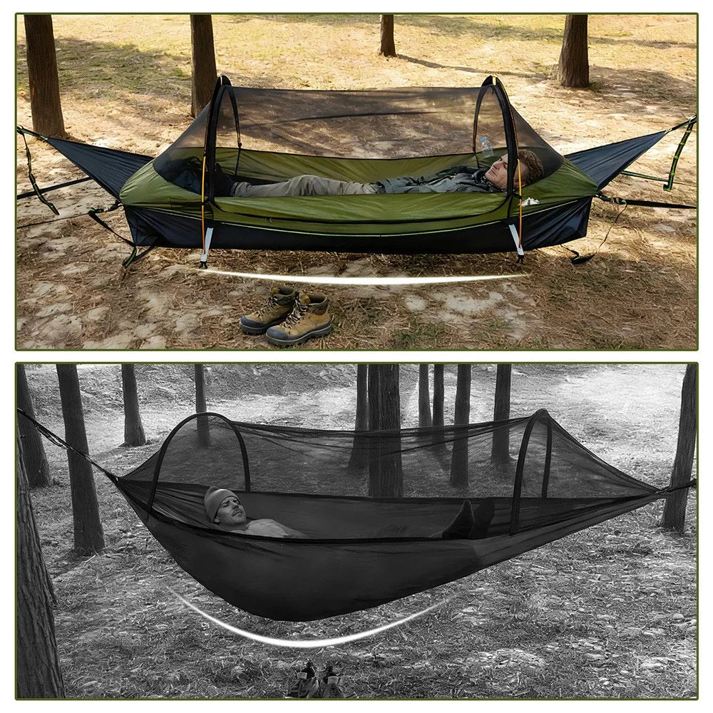 Night Cat Flat Lay Hammock Tent With Air Pad And Rainfly