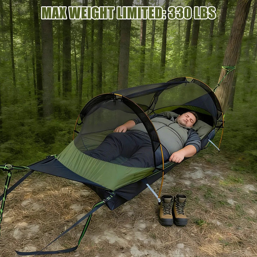 Night Cat Flat Lay Hammock Tent With Air Pad And Rainfly