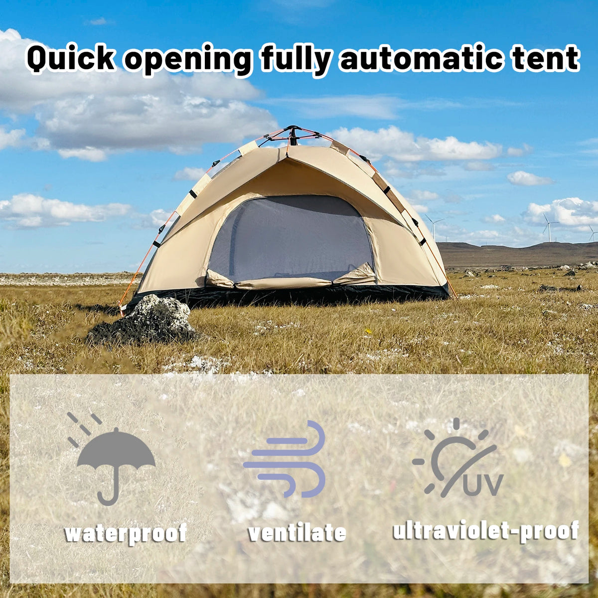 Pakicetus Instant Pop Up Dome Tent For Outdoor Family Camping