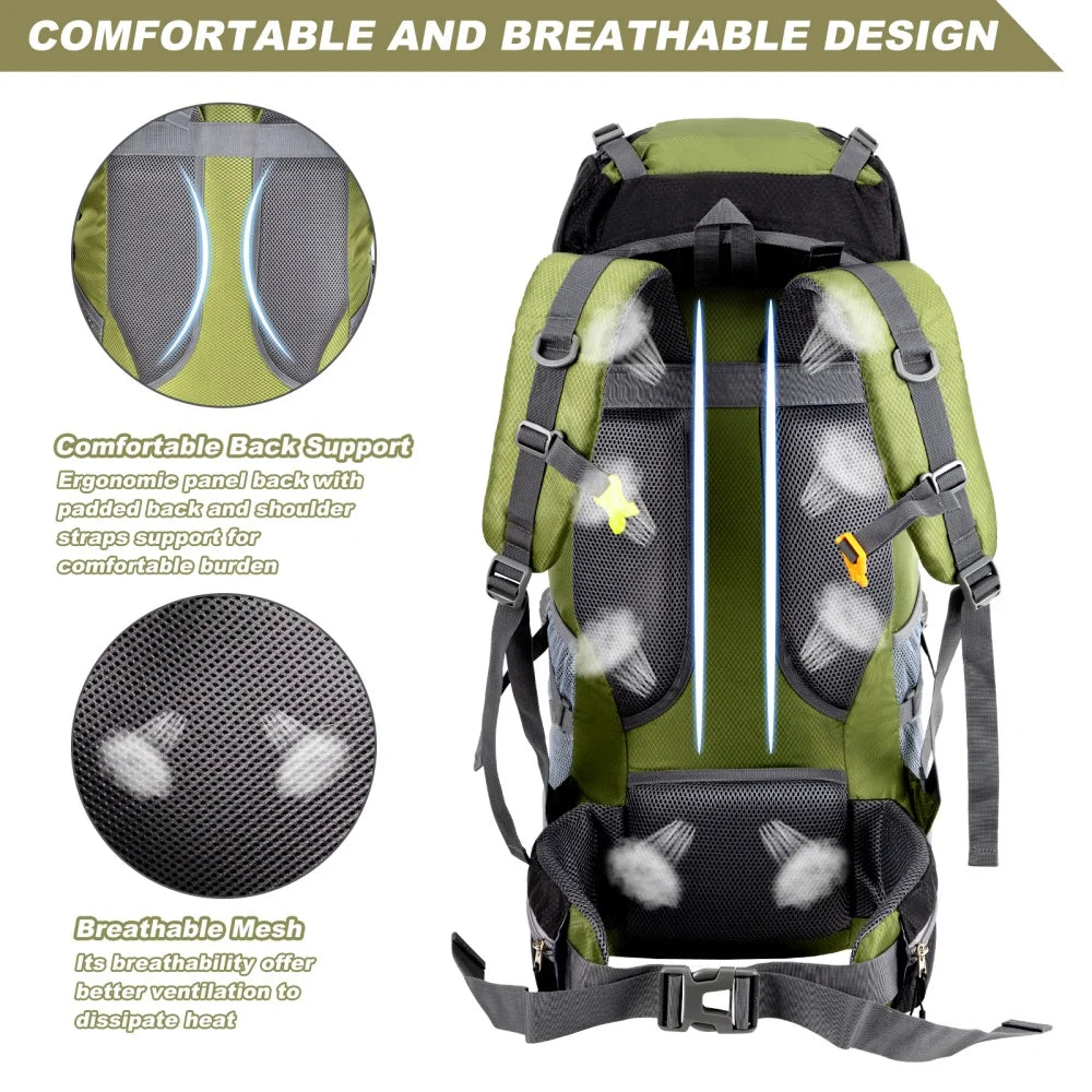 Night Cat Waterproof Hiking Backpack for Camping and Outdoor Adventures