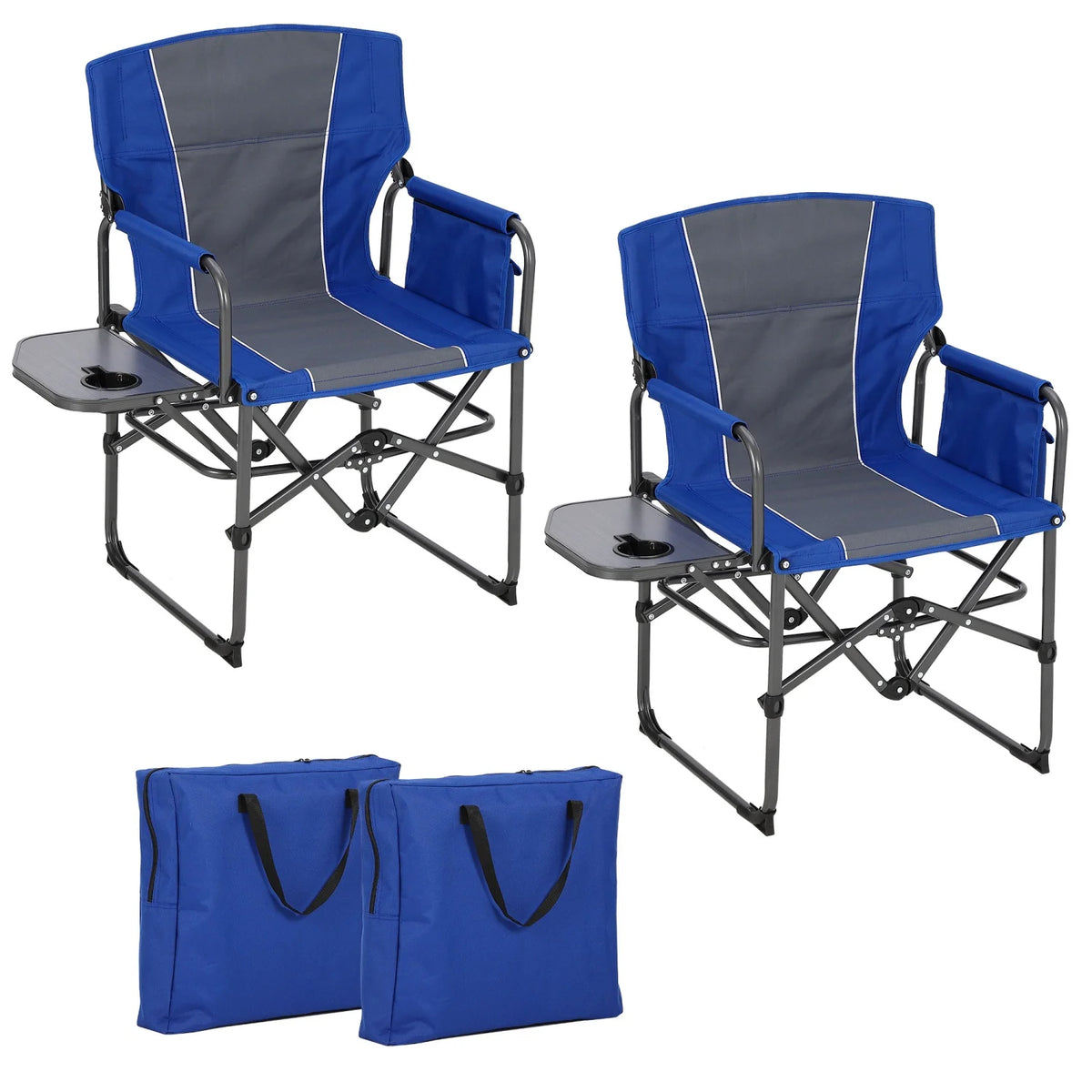 HiMISS Heavy Duty Folding Directors Chair With Table Cup Holder