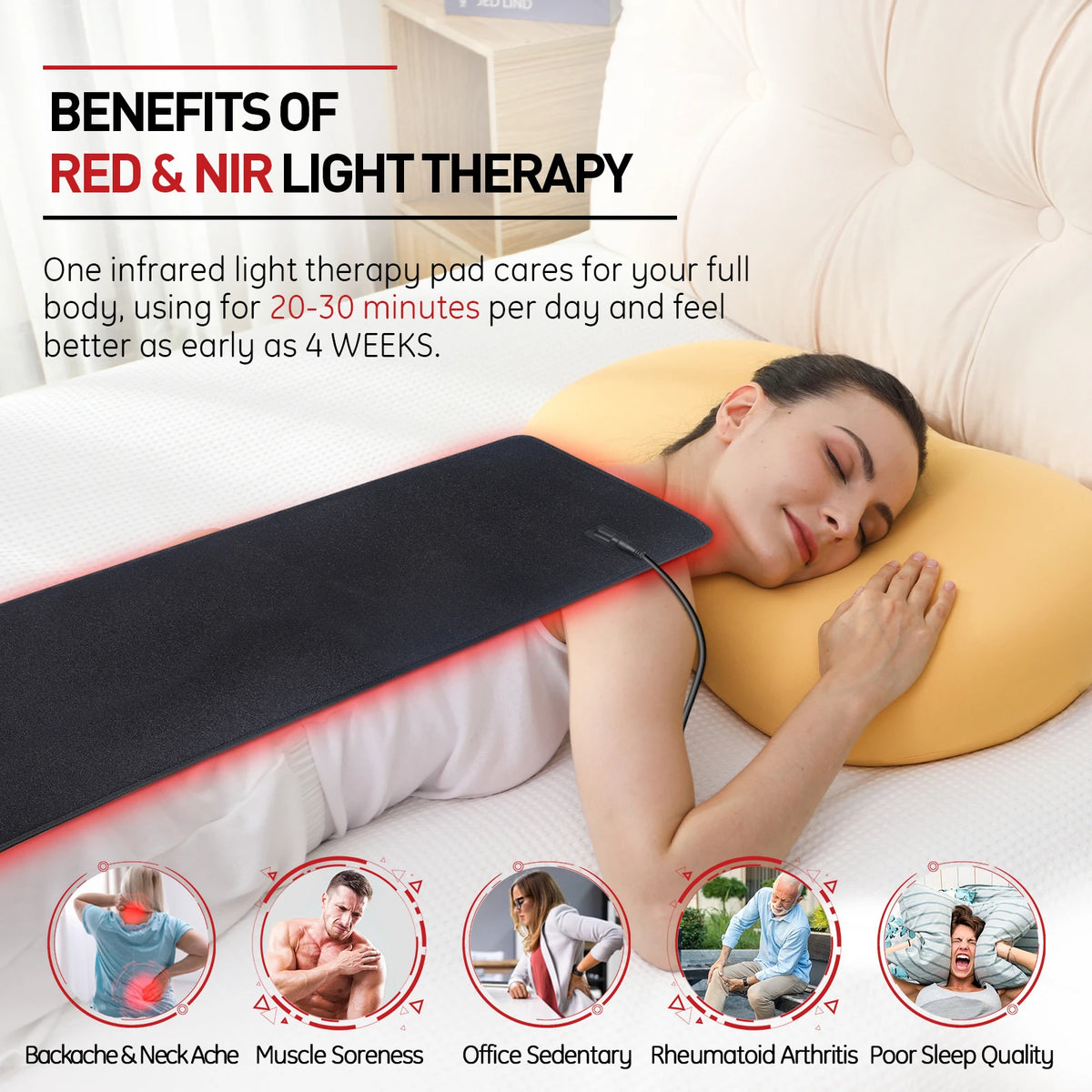 Astarexin Infrared Red Light Therapy Heating Pad For Pain Relief