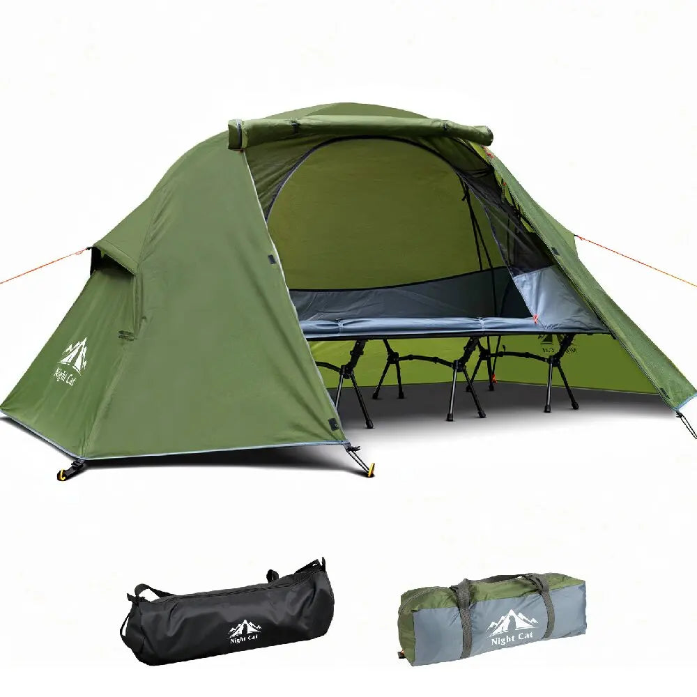 Night Cat Waterproof Elevated Camping Cot Tent With Vestibule