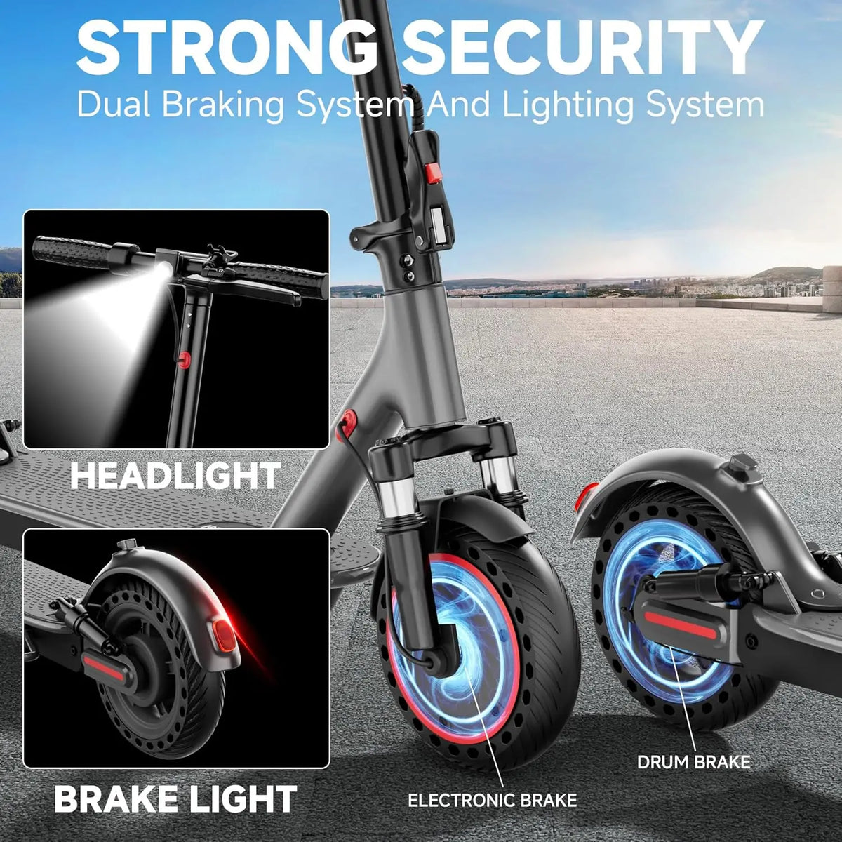 AOVOPRO Foldable Electric Scooter With 500W Motor And Dual Brakes