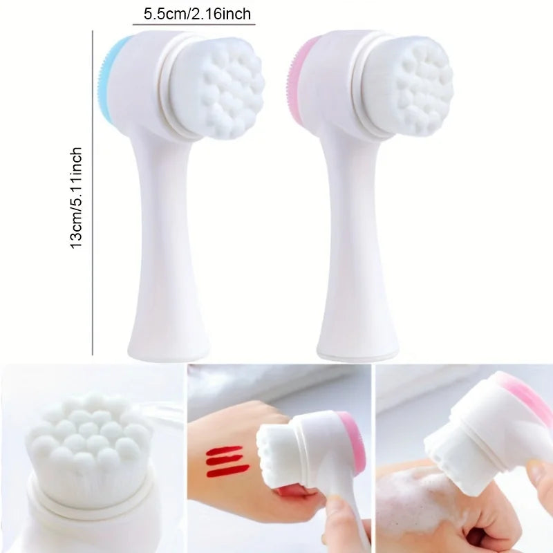 Silicone Double Sided Facial Cleansing And Exfoliating Brush