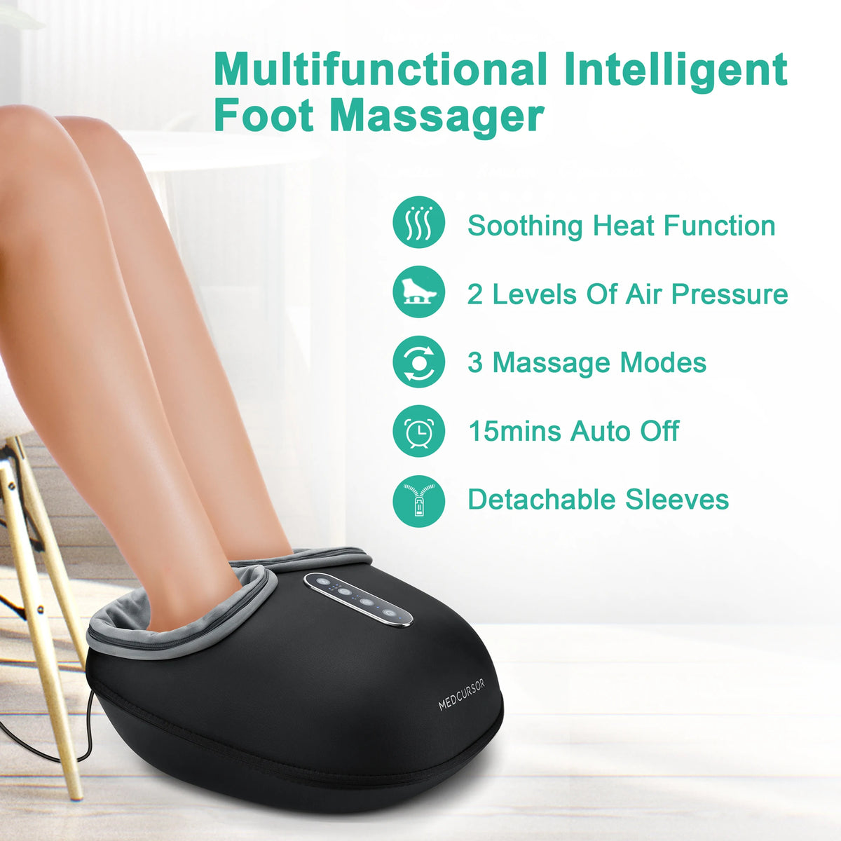 Medcursor Heated Shiatsu Foot Massager For Pain And Muscle Relaxation