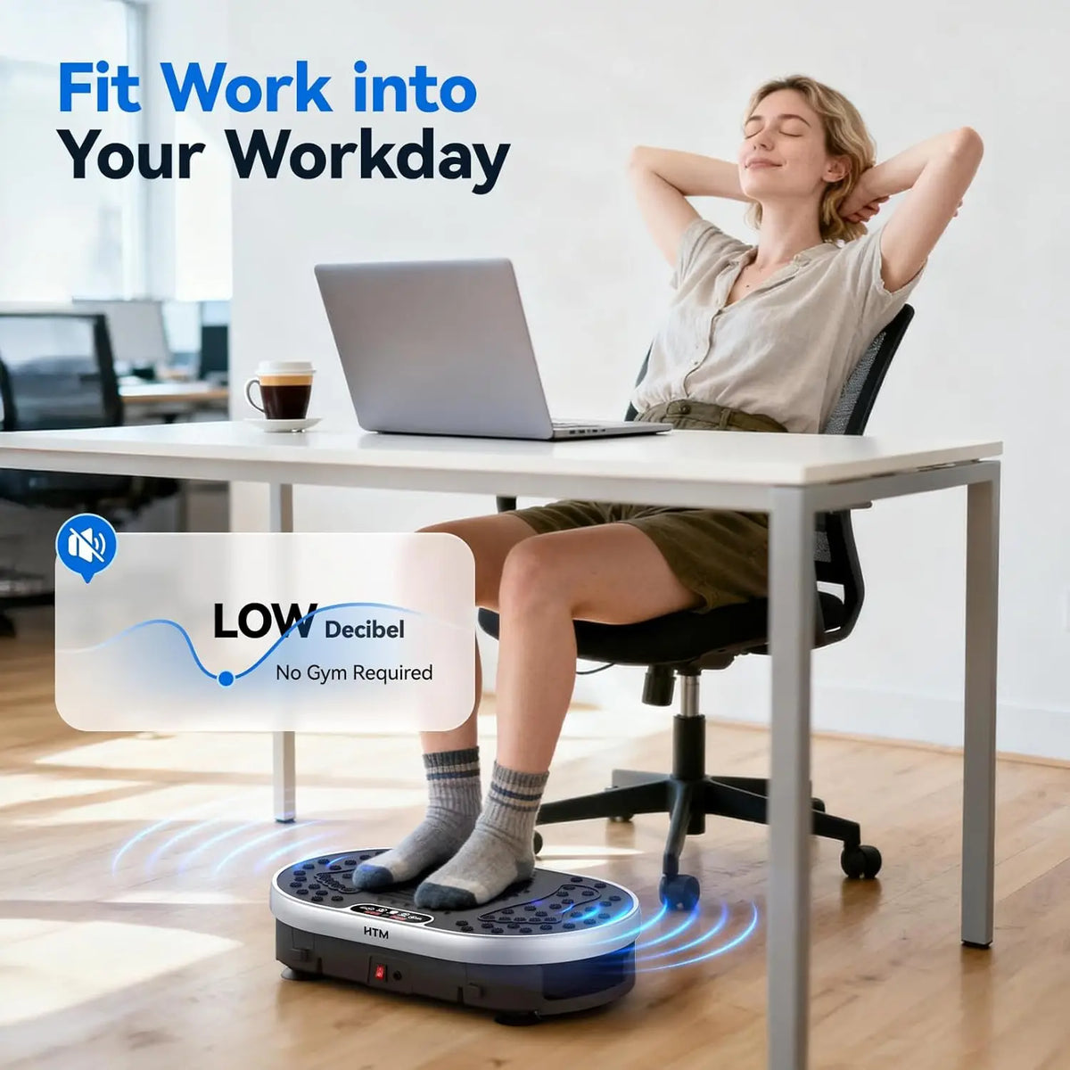 HTM Vibration Plate Exercise Machine With Remote Control For Fitness
